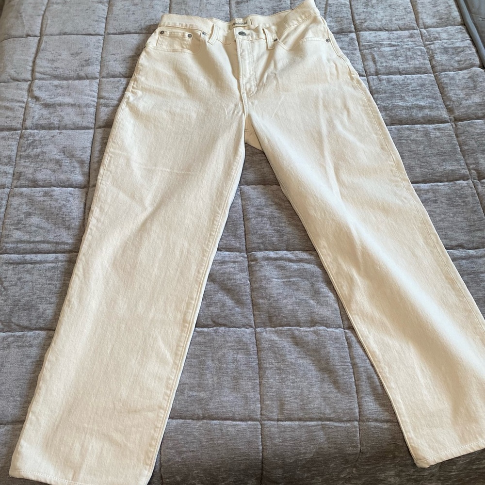 NWT Madewell Women’s The Perfect Vintage Straight Jeans Ecru Sz 29
